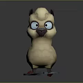 Cute Cartoon Style Game Movie Character With Big Blue Eyes Light Fur And Colorful Footwear