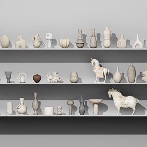 Pottery Ceramics Porcelain Cultural Relics Museum Exhibits Kiln Antiquities Historical Relics 3d model