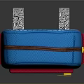 Cute Blue Small Bag with Red Pocket White Flower Pattern and COLOR BAG Label