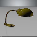 Yellow Table Lamp Featuring Red Yellow Textured Pole Round Gourd Shaped Shade And Yellow Base