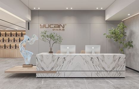 Modern Front Desk 3d model