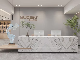 Modern Front Desk 3d model