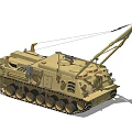 Armored Military Vehicle With Crane System For Battlefield Recovery Missions