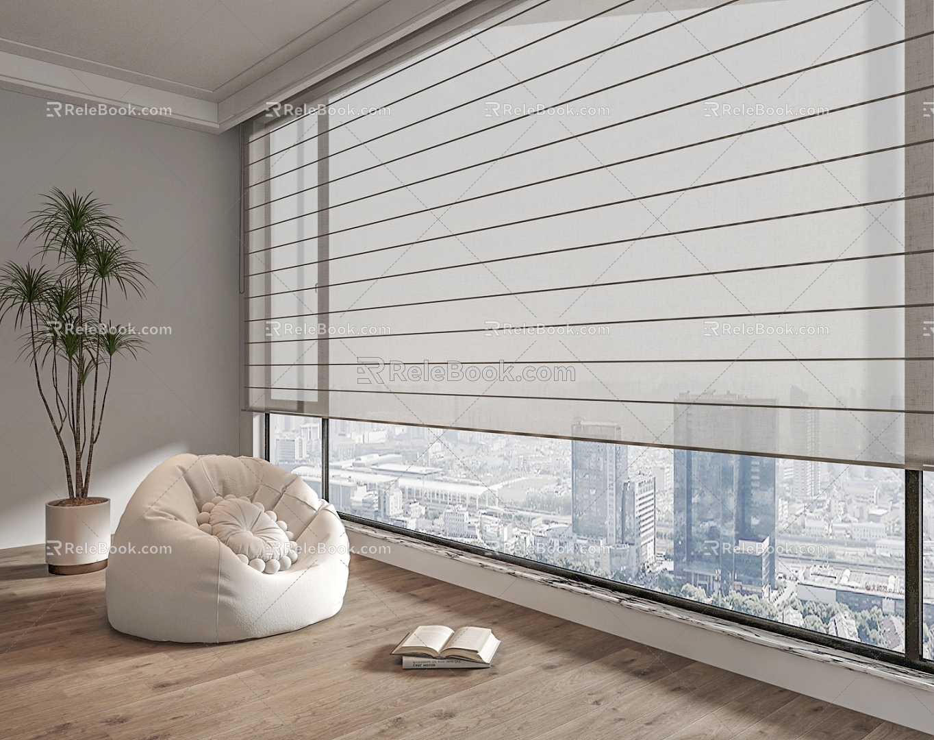 Shangri-La blinds venetian blinds pull sofa 3d model