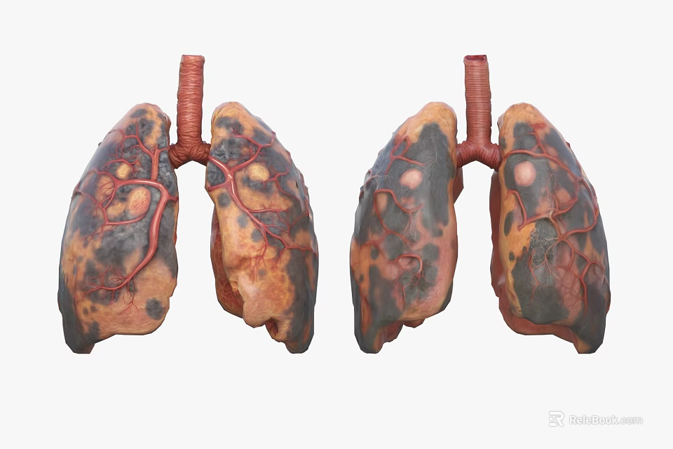 Detailed View Of Lung Tissue System Anatomical Structure And Functions 3d model 