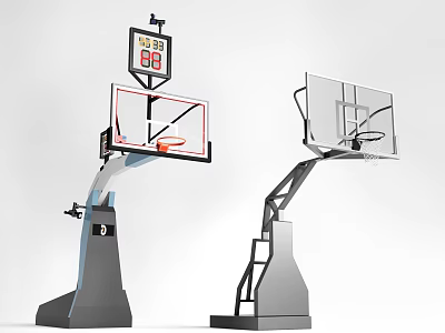 Portable Basketball Hoop Systems With Backboard Scoreboard And Stable Base 3d model
