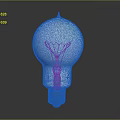 Transparent Glass Light Bulb With Filament And Golden Base On Gray Background