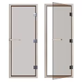 Modern Swing Door Design With Glass Panel And Metal Hinges For Interior Use