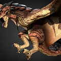 Flying Dragon With Spiked Wings Sharp Claws And Open Mouth 3d model
