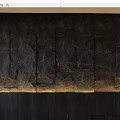 Textured Dark Wall Panel With Accent Lighting In Modern Space 3d model