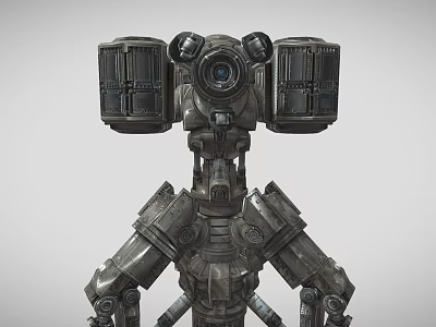 Futuristic Mechanical Weapon Featuring Robotic Structure Armored Body Industrial Metal Components And Mechanical Arms 3d model