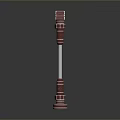 Vintage Red Microphone With Metallic Body And Gray Gradient Surface