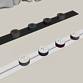 Black And White Strips With Round Sockets In Red Blue And Silver Colors