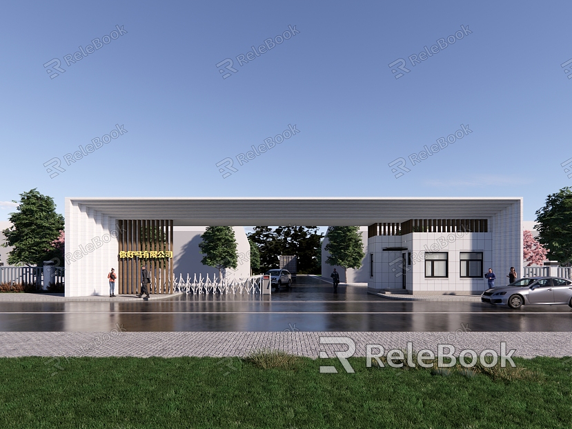 Industrial Park Entrance Enterprise Factory Gate School Gate model