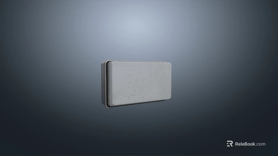 Sleek Modern Rectangular Wall Lamp With Small Surface Holes On Gray Background 3d model