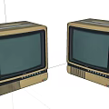Two Vintage Beige Televisions With Classic Boxy Design And Old-fashioned Screens