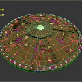 Intricate Brass Mechanical Disc With Central Opening Gears Rivets And Textures