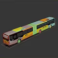 Yellow And White Articulated Bus With Two Sections Windows Number 101 On Gray Background Reflection