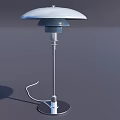 Modern Table Lamp With White Shade Metal Pole And Round Base 3d model