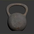 Rusty Cast Iron Kettlebell Fitness Equipment For Strength Training In Gym Studio