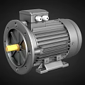 Industrial Electric Motor With Metal Housing Yellow Shaft And Terminal Box