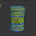 Rusty Green Drum With Biohazard Symbol Isolated On Dark Background For Hazardous Waste