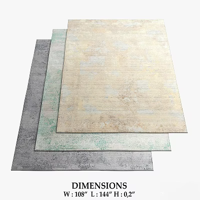 Square Rugs in Different Colors and Textures for Modern Home Decor 3d model