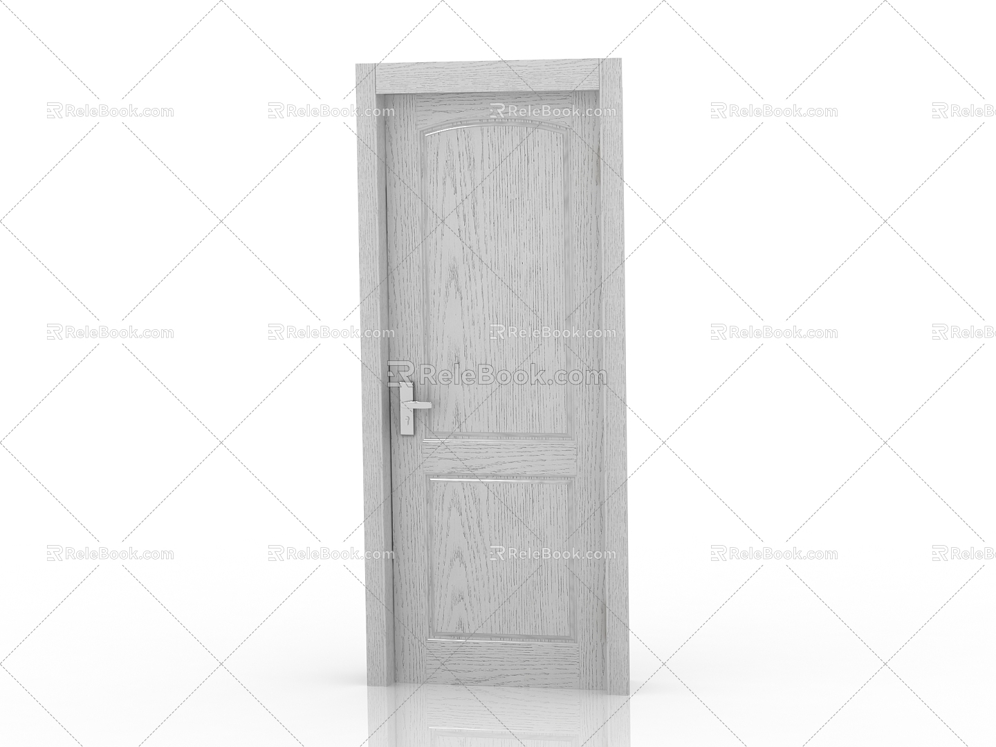 Modern Interior Door Solid Wood Door 3d model