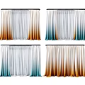 Sheer Gradient Curtains With Blue Orange And White Colors For Home Decor Design