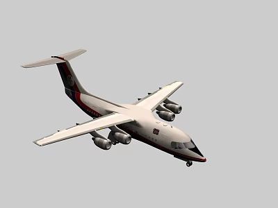 White Passenger Airliner With Dark Tail Fin Four Engines And Modern Design 3d model