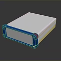 White Storage Box with Blue Border for Daily Necessities Organization at Home 3d model