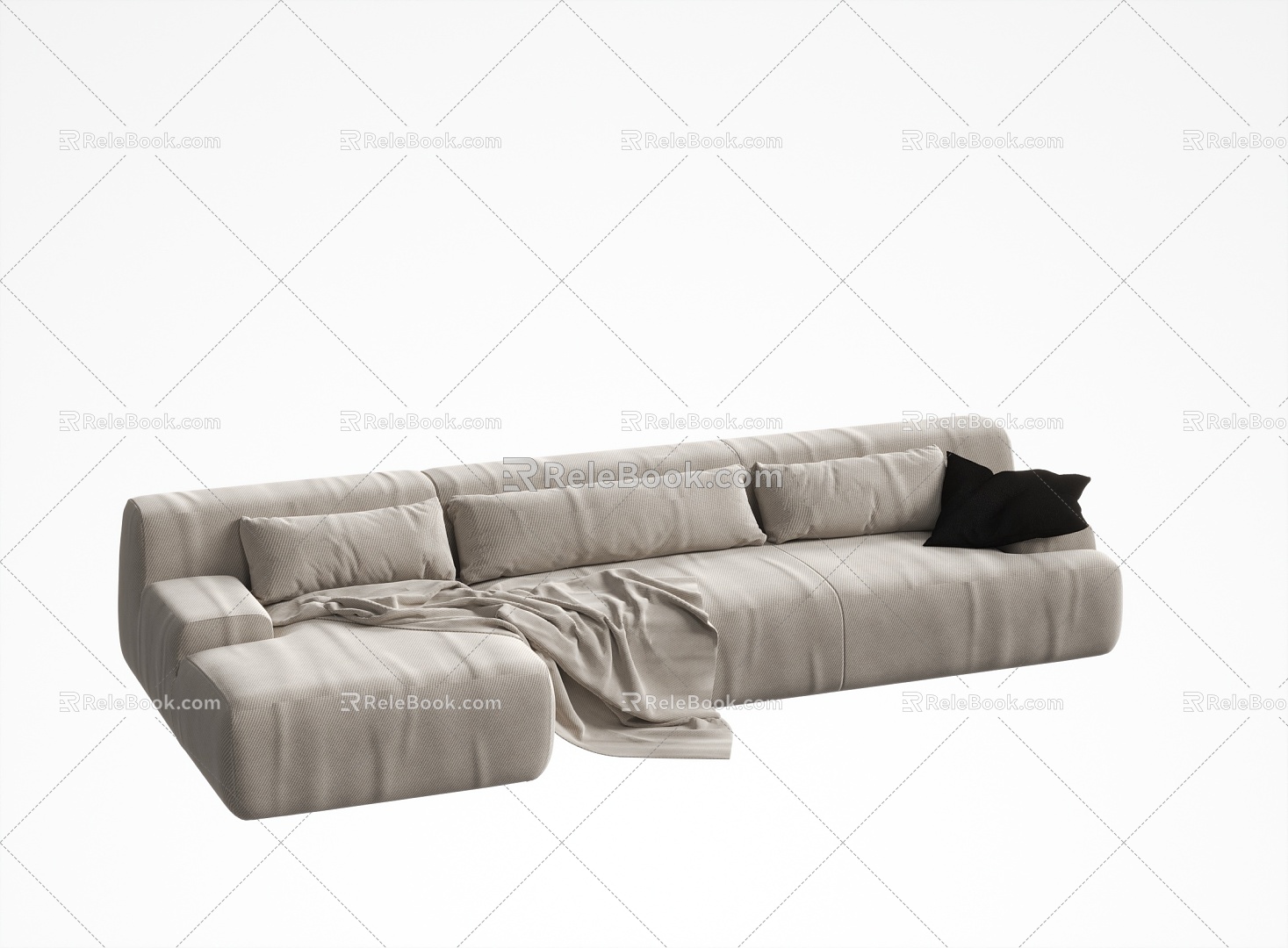 Three-seat sofa 3d model