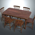 Wooden Dining Table With Six Matching Chairs For Home Dining Room Furniture