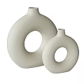 Minimalist Ceramic Vase Collection With Stacked And Circular Shapes For Floral Home Decor