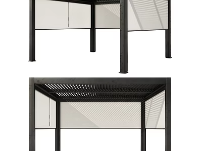 Black Metal Garden Trellis Structure For Outdoor Plant Climbing And Decor 3d model
