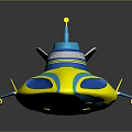 FINSKY Yellow And Blue Water Vehicle Modern Streamlined Toy Model With Cockpit And Tail Fin
