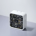 White Cube Digital Device With Internal Circuit Board And CPU Chip Components