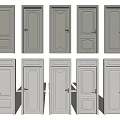 Jane Europe swing door single door combination 3d model