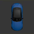 Blue Convertible Sports Car With Sleek Design Black Roof And Wheels