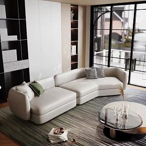 Living room sofa coffee table carpet decoration 3d model