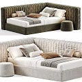 Cozy Kids Bed Design With Soft Upholstered Headboard And Decorative Pillows