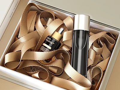 Luxury Cosmetics Gift Set In Elegant Ribbon Box 3d model