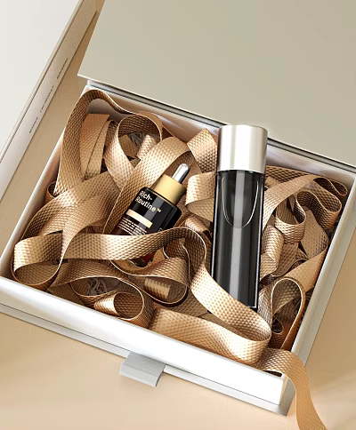 Luxury Cosmetics Gift Set In Elegant Ribbon Box 3d model