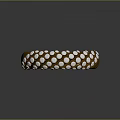 Elegant Brown Metal Ring With Twisted Design And White Gemstone Decorations 3d model