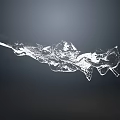 Artistic Water Fountain With Dynamic Splashing Transparent Water And Dark Background