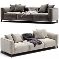 Modern Cozy Sectional Sofa With Decorative Pillows And Soft Throw Blanket 3d model