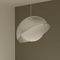 Modern White Hemispherical Pendant Light With Sleek Design For Interior Decor 3d model