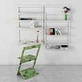 Modern bookshelf office combination 3d model