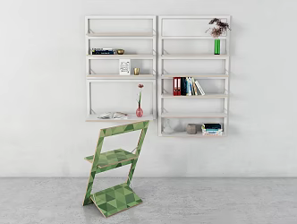 Modern bookshelf office combination 3d model
