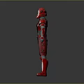 Red Armored Sci Fi Warrior Character With Detailed Full Body Armor Design 3d model